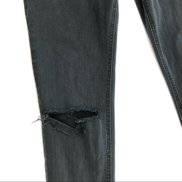 GRLFRND Candice ripped black stretch skinny jeans ankle jegging 27P 27 petite - Picture 14 of 16